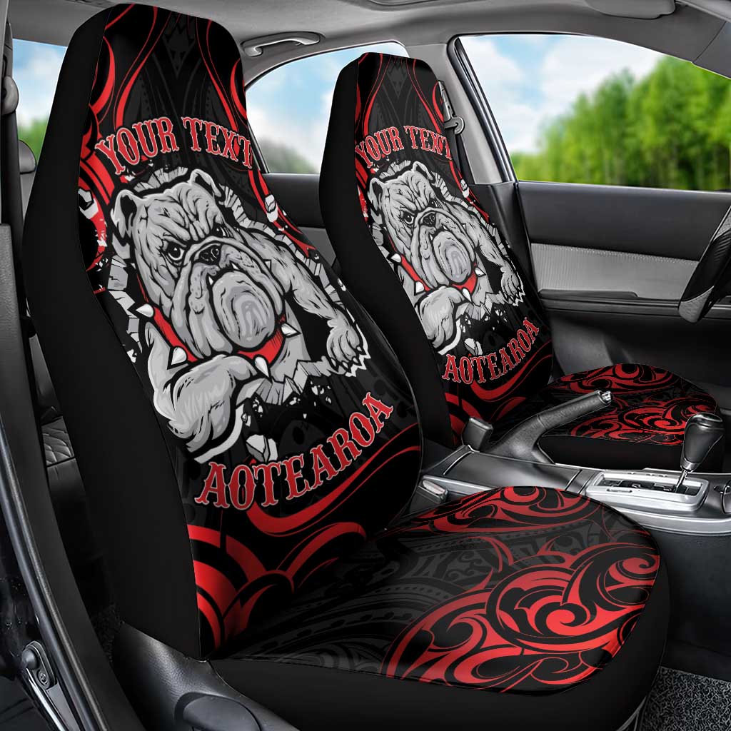 Personalised Aotearoa Bulldog Car Seat Cover NZ Maori Tattoo