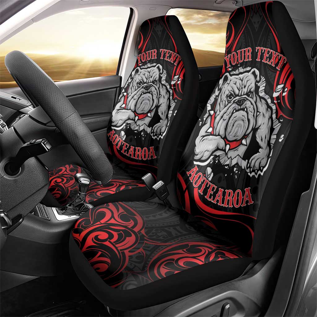 Personalised Aotearoa Bulldog Car Seat Cover NZ Maori Tattoo