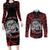 Personalised Aotearoa Bulldog Couples Matching Long Sleeve Bodycon Dress and Long Sleeve Button Shirt NZ Maori Tattoo