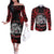 Personalised Aotearoa Bulldog Couples Matching Off The Shoulder Long Sleeve Dress and Long Sleeve Button Shirt NZ Maori Tattoo
