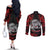 Personalised Aotearoa Bulldog Couples Matching Off The Shoulder Long Sleeve Dress and Long Sleeve Button Shirt NZ Maori Tattoo