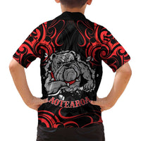 Personalised Aotearoa Bulldog Family Matching Puletasi and Hawaiian Shirt NZ Maori Tattoo