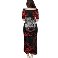 Personalised Aotearoa Bulldog Family Matching Puletasi and Hawaiian Shirt NZ Maori Tattoo