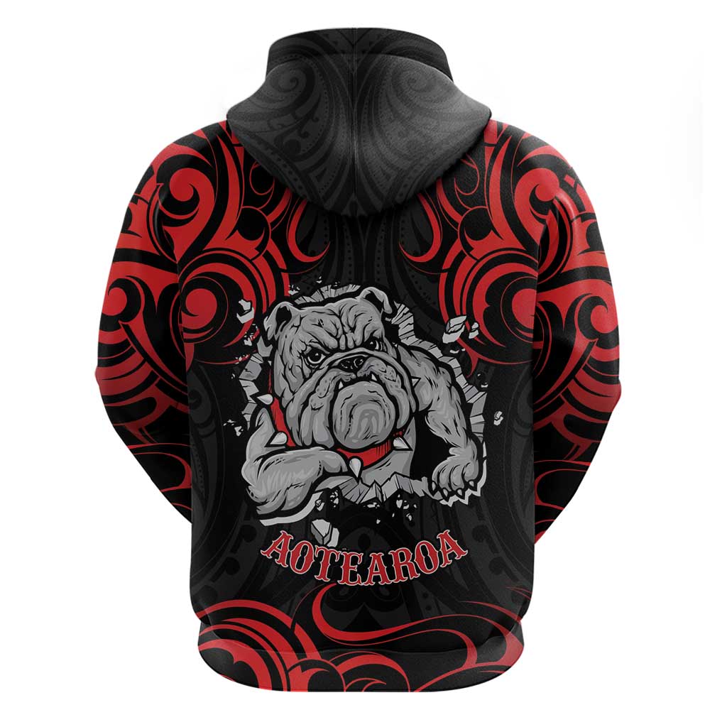 Personalised Aotearoa Bulldog Hoodie NZ Maori Tattoo