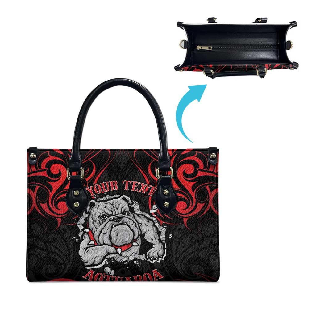 Personalised Aotearoa Bulldog Leather Bag NZ Maori Tattoo - Polynesian Pride