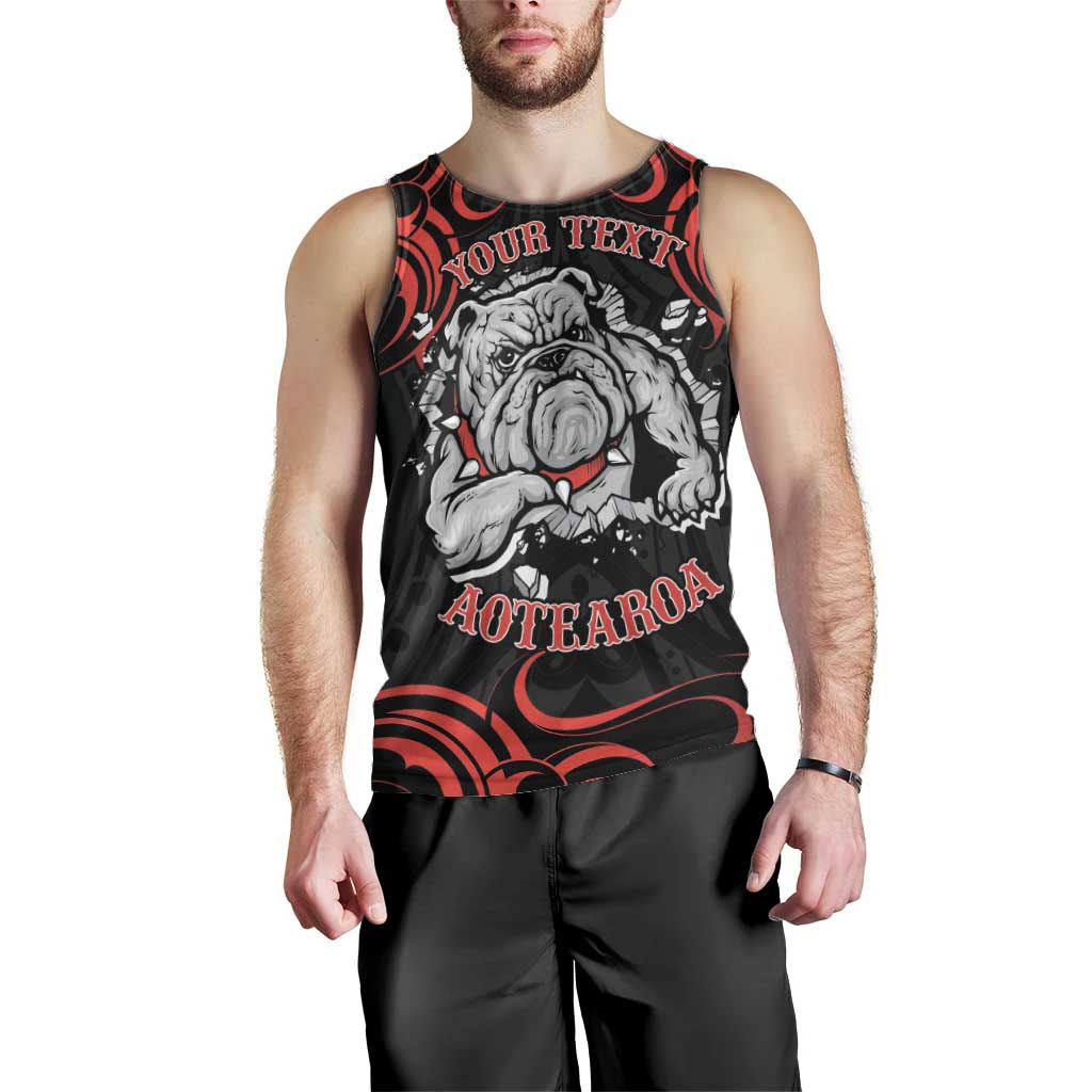 Personalised Aotearoa Bulldog Men Tank Top NZ Maori Tattoo