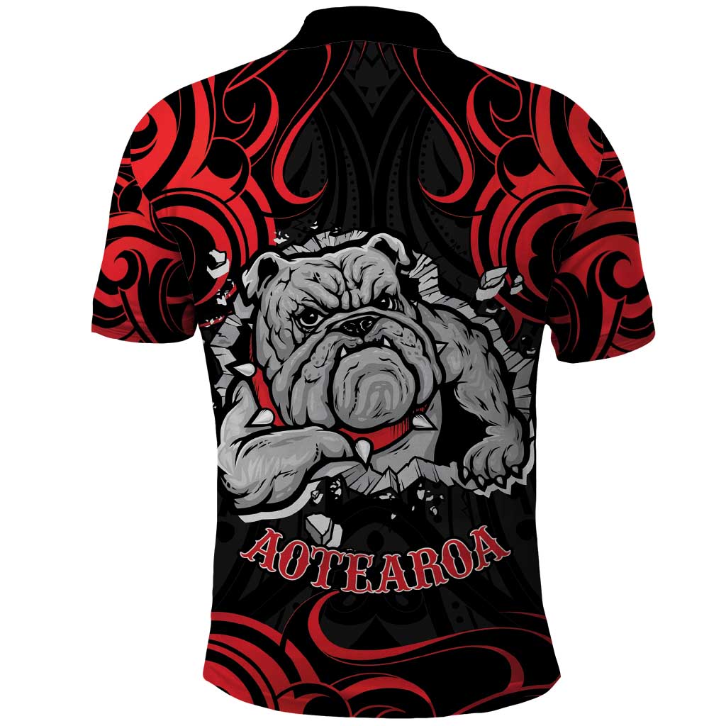 Personalised Aotearoa Bulldog Polo Shirt NZ Maori Tattoo