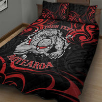 Personalised Aotearoa Bulldog Quilt Bed Set NZ Maori Tattoo