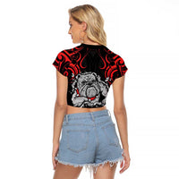 Personalised Aotearoa Bulldog Raglan Cropped T Shirt NZ Maori Tattoo