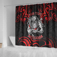 Personalised Aotearoa Bulldog Shower Curtain NZ Maori Tattoo