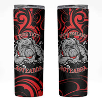 Personalised Aotearoa Bulldog Skinny Tumbler NZ Maori Tattoo LT14 Red - Polynesian Pride