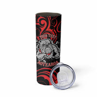 Personalised Aotearoa Bulldog Skinny Tumbler NZ Maori Tattoo LT14 - Polynesian Pride