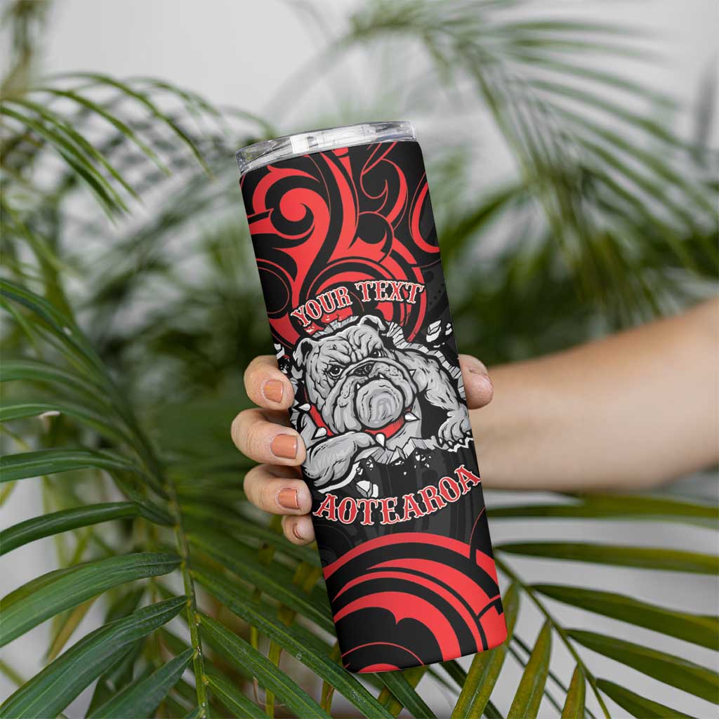 Personalised Aotearoa Bulldog Skinny Tumbler NZ Maori Tattoo LT14 - Polynesian Pride