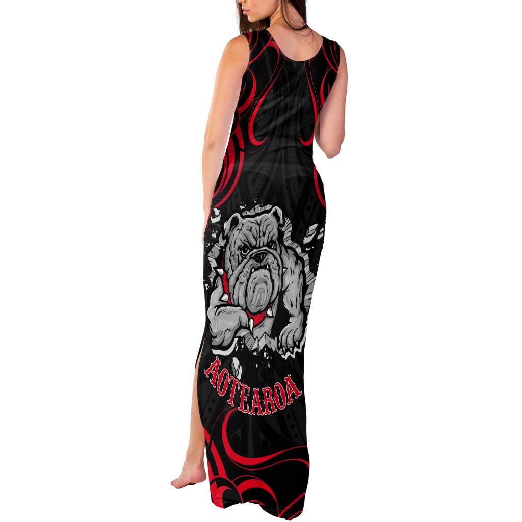 Personalised Aotearoa Bulldog Tank Maxi Dress NZ Maori Tattoo