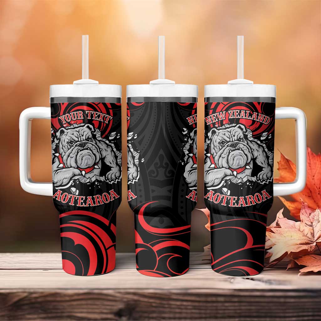 Personalised Aotearoa Bulldog Tumbler With Handle NZ Maori Tattoo LT14 - Polynesian Pride