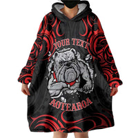 Personalised Aotearoa Bulldog Wearable Blanket Hoodie NZ Maori Tattoo