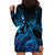 Blue Aloha Hawaii Hoodie Dress Snorkeling With Sea Turtle Polynesian Pattern