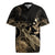 Gold Aloha Hawaii Rugby Jersey Snorkeling With Sea Turtle Polynesian Pattern