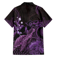 Purple Aloha Hawaii Family Matching Long Sleeve Bodycon Dress and Hawaiian Shirt Snorkeling With Sea Turtle Polynesian Pattern