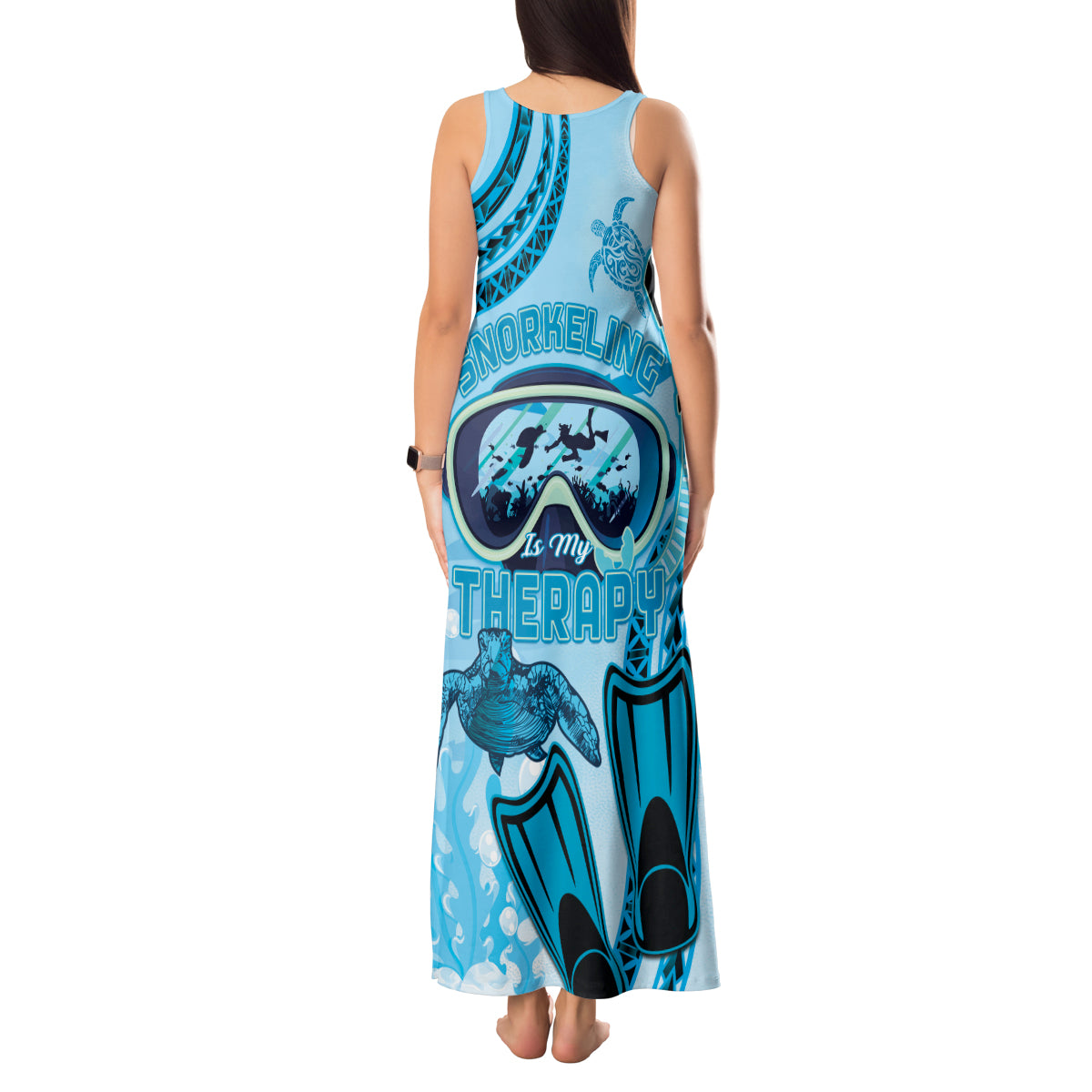 Hawaii Sea Turtle Snorkeling Is My Therapy Tank Maxi Dress
