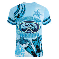 Hawaii Sea Turtle Snorkeling Is My Therapy Women V-Neck T-Shirt