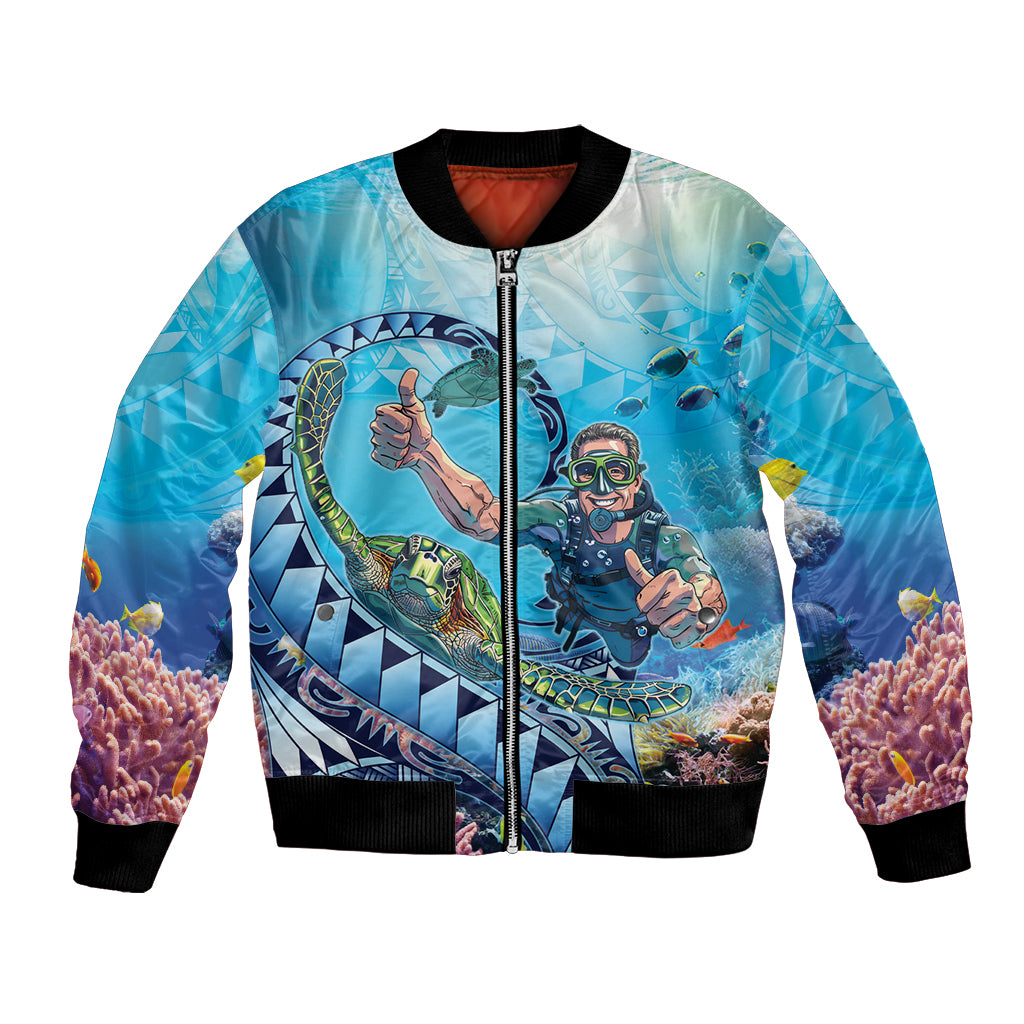 Hawaii Snorkeling Honu Turtle Bomber Jacket Under The Ocean Vibes