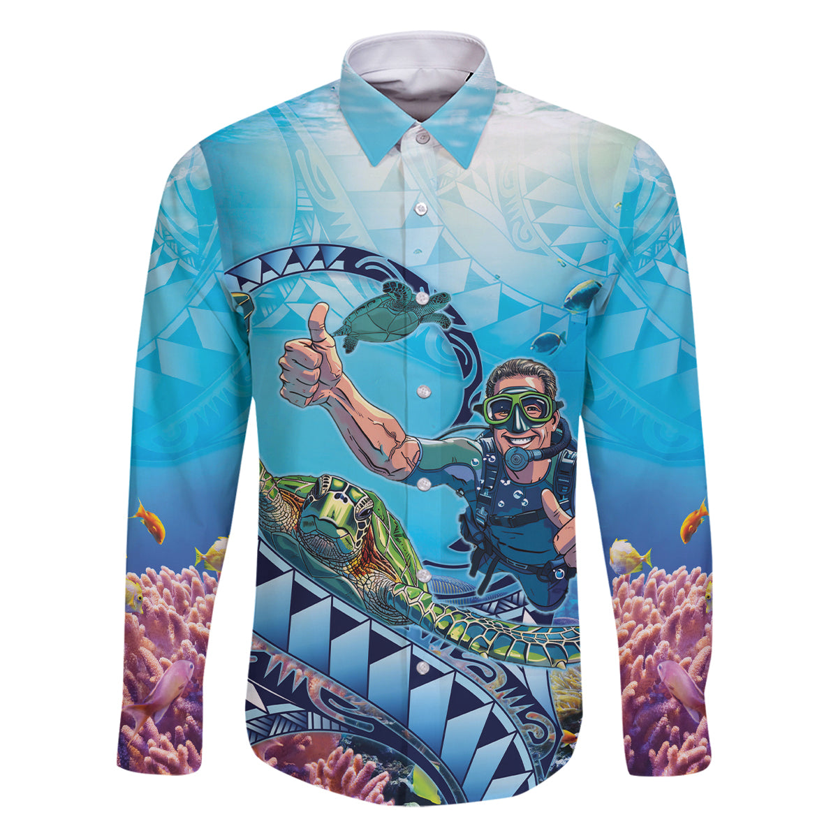 Hawaii Snorkeling Honu Turtle Family Matching Puletasi and Hawaiian Shirt Under The Ocean Vibes