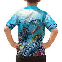 Hawaii Snorkeling Honu Turtle Kid Hawaiian Shirt Under The Ocean Vibes