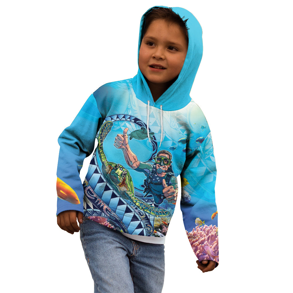 Hawaii Snorkeling Honu Turtle Kid Hoodie Under The Ocean Vibes