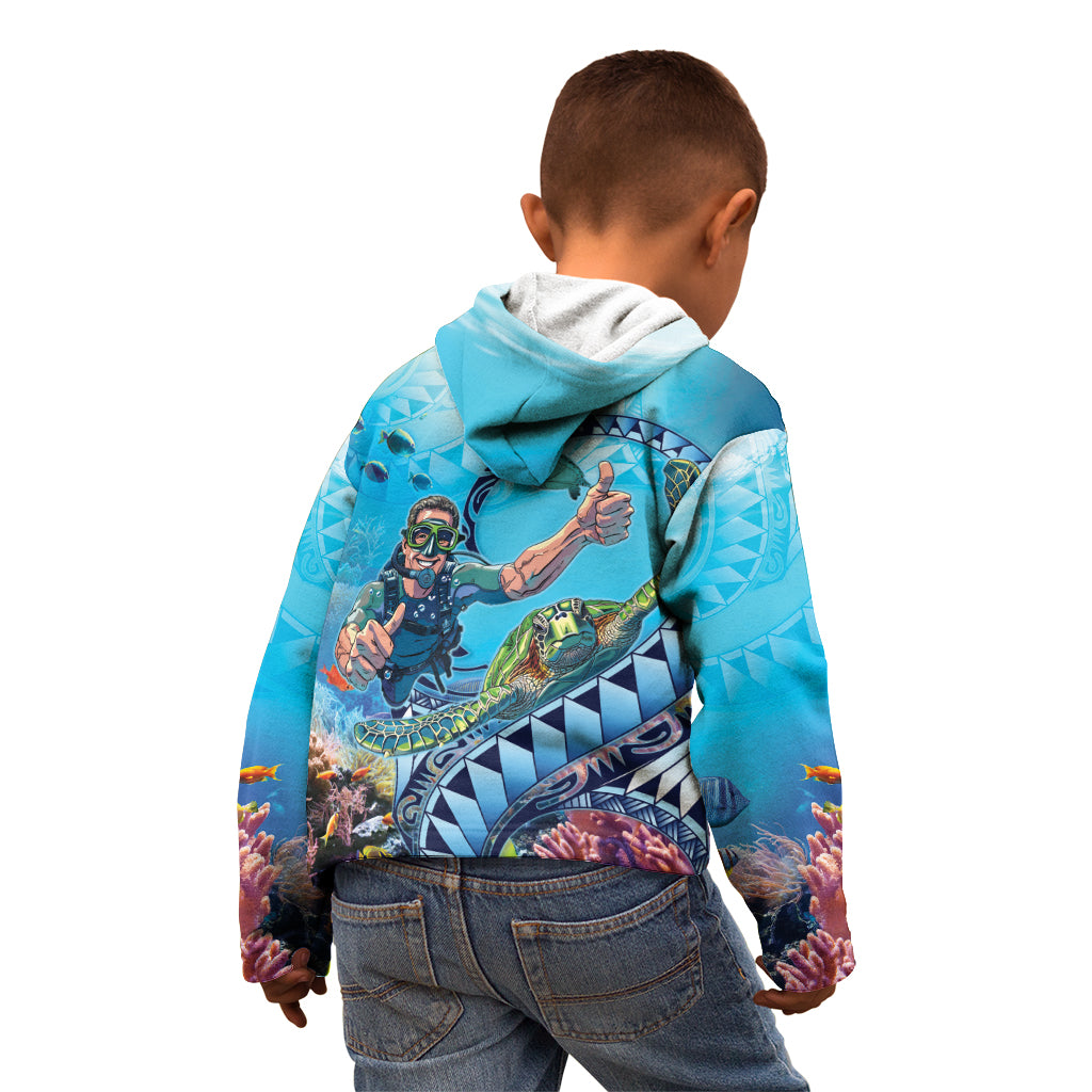 Hawaii Snorkeling Honu Turtle Kid Hoodie Under The Ocean Vibes