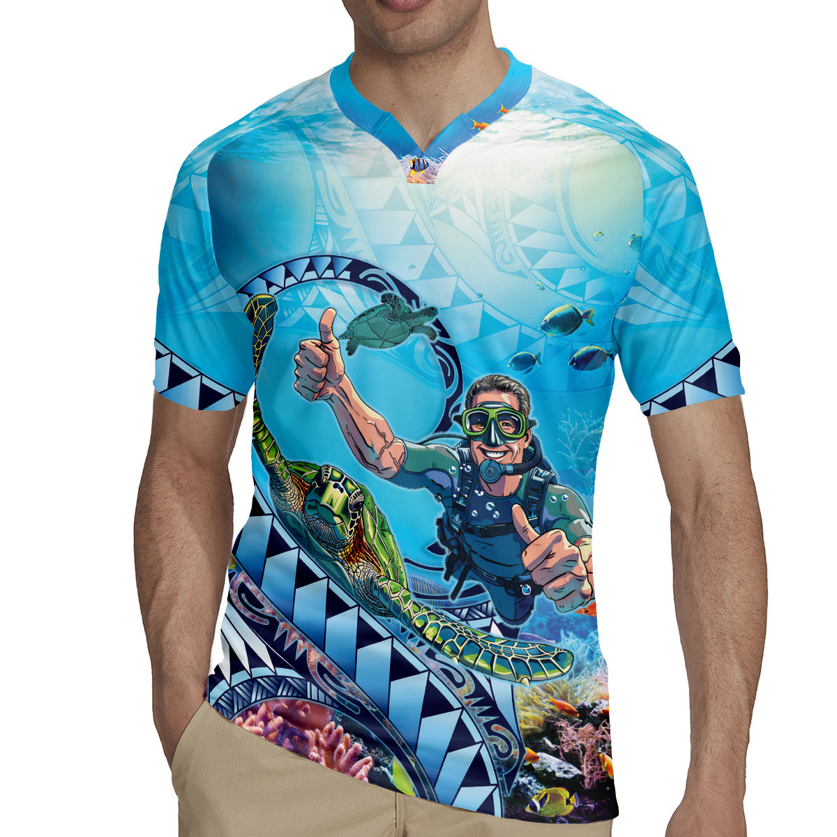 Hawaii Snorkeling Honu Turtle Rugby Jersey Under The Ocean Vibes