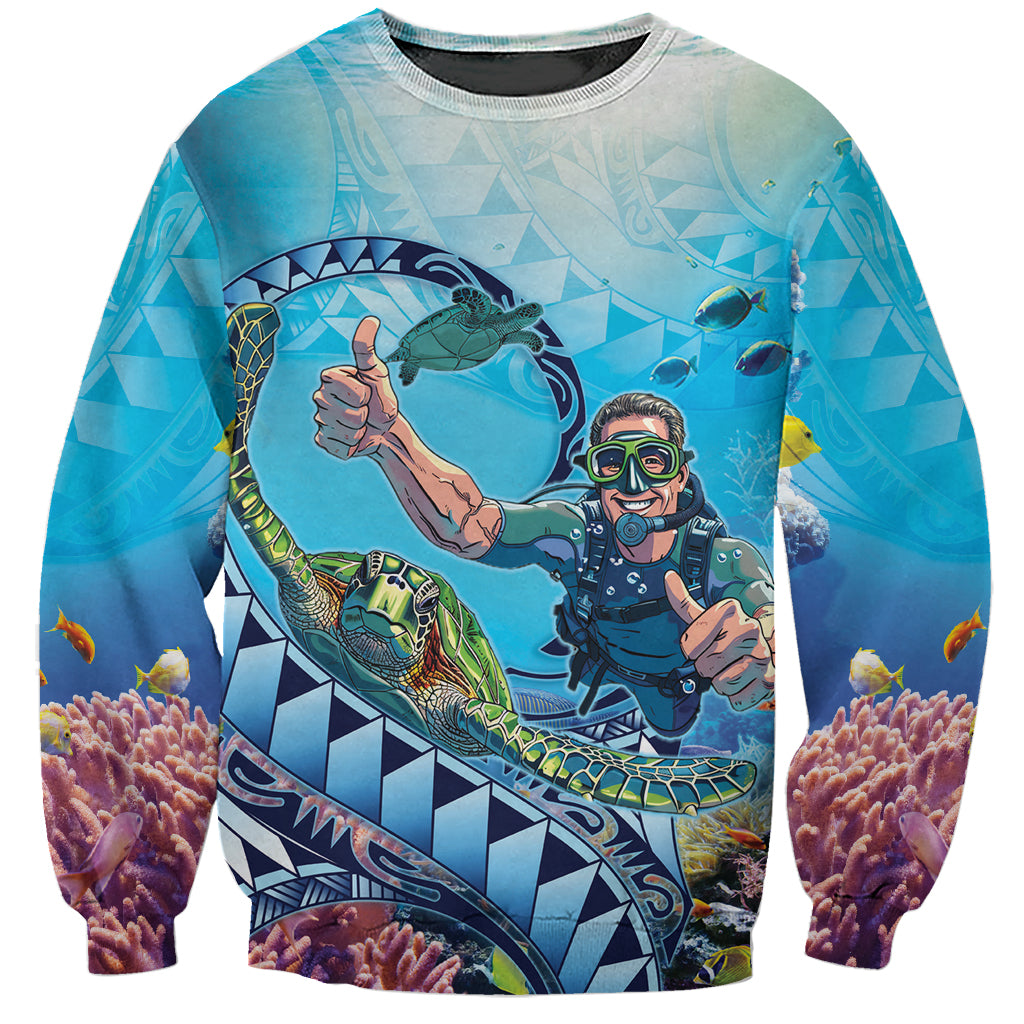 Hawaii Snorkeling Honu Turtle Sweatshirt Under The Ocean Vibes
