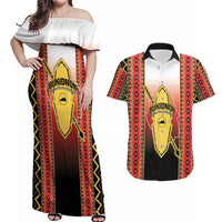 Personalised Bukidnon Philippines Couples Matching Off Shoulder Maxi Dress and Hawaiian Shirt The Food Basket of Region X