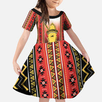 Personalised Bukidnon Philippines Family Matching Off Shoulder Maxi Dress and Hawaiian Shirt The Food Basket of Region X LT14 Daughter's Dress Red - Polynesian Pride