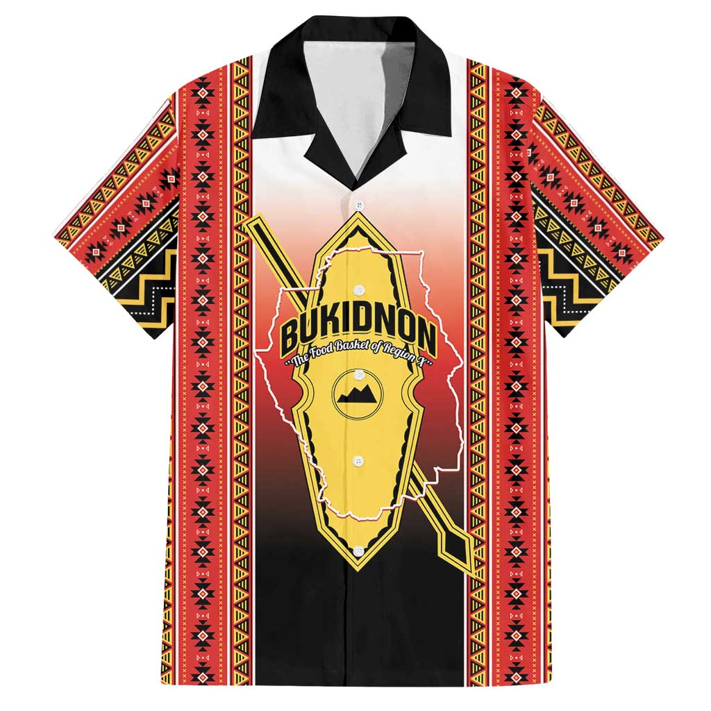 Personalised Bukidnon Philippines Family Matching Off Shoulder Maxi Dress and Hawaiian Shirt The Food Basket of Region X LT14 Dad's Shirt - Short Sleeve Red - Polynesian Pride