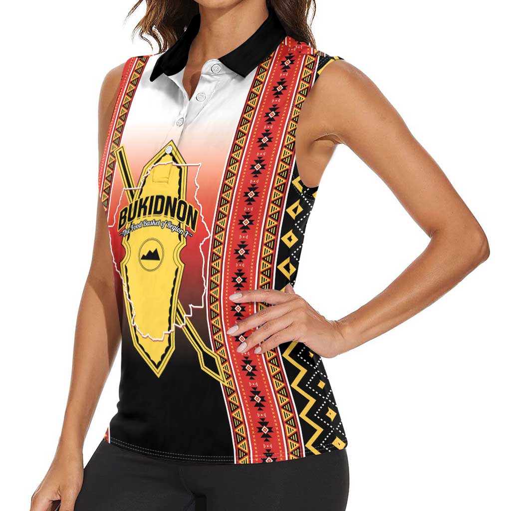 Personalised Bukidnon Philippines Women Sleeveless Polo Shirt The Food Basket of Region X