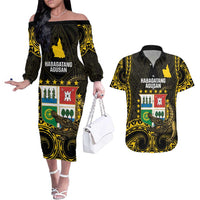 Agusan del Sur Philippines Couples Matching Off The Shoulder Long Sleeve Dress and Hawaiian Shirt Habagatang Agusan Lolong