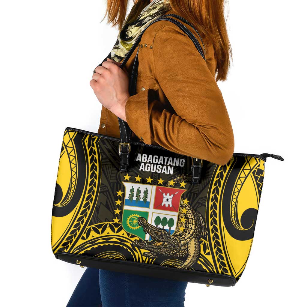 Agusan del Sur Philippines Leather Tote Bag Habagatang Agusan Lolong