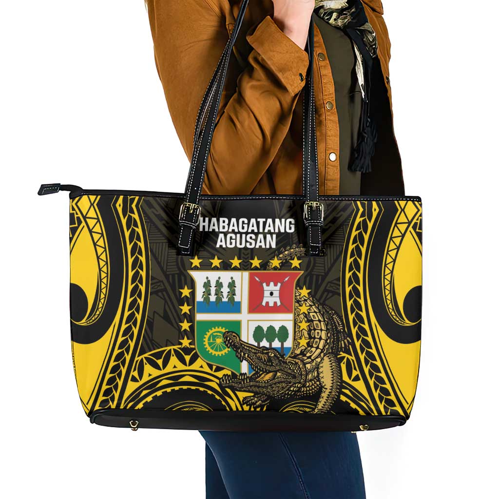 Agusan del Sur Philippines Leather Tote Bag Habagatang Agusan Lolong