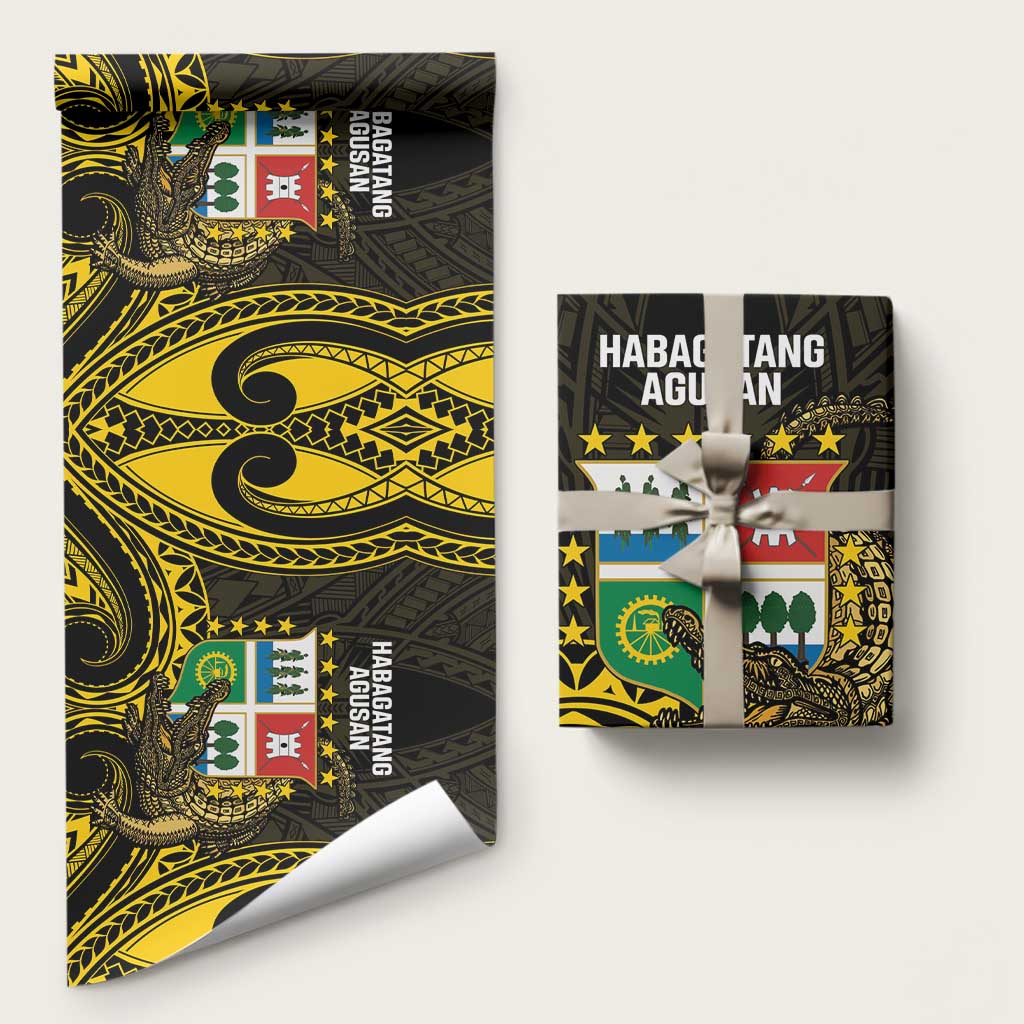 Agusan del Sur Philippines Wrapping Paper Habagatang Agusan Lolong LT14 58" × 23" Black - Polynesian Pride