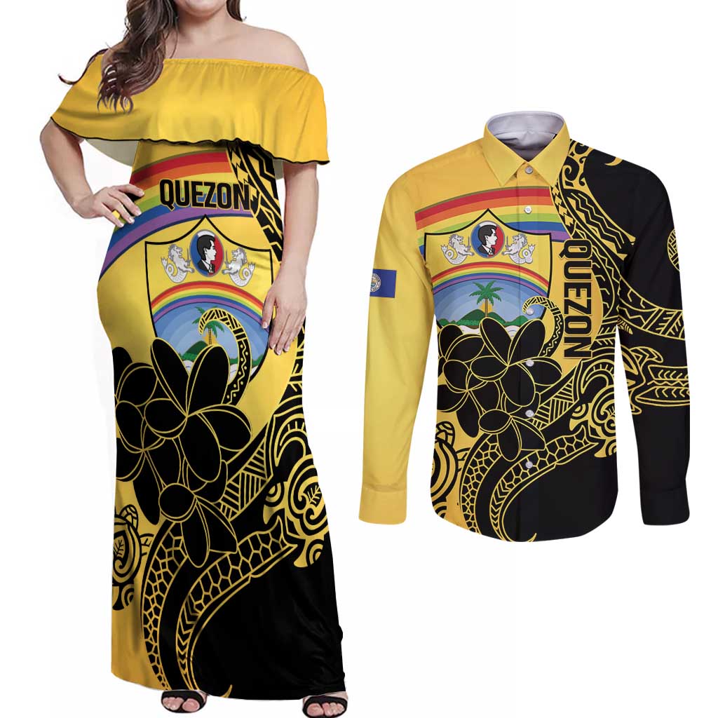 Quezon Province Couples Matching Off Shoulder Maxi Dress and Long Sleeve Button Shirt Cocolandia Philippines Turtle