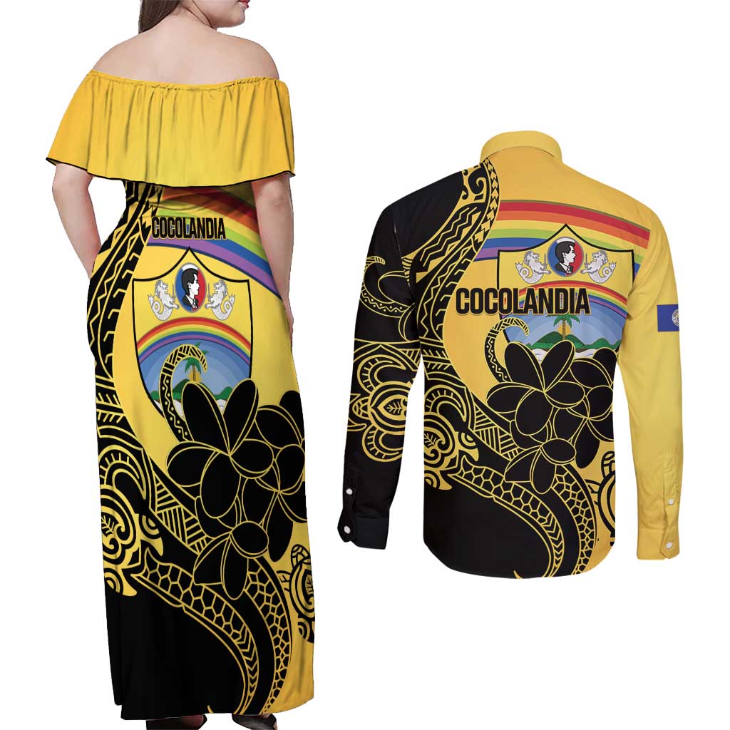 Quezon Province Couples Matching Off Shoulder Maxi Dress and Long Sleeve Button Shirt Cocolandia Philippines Turtle