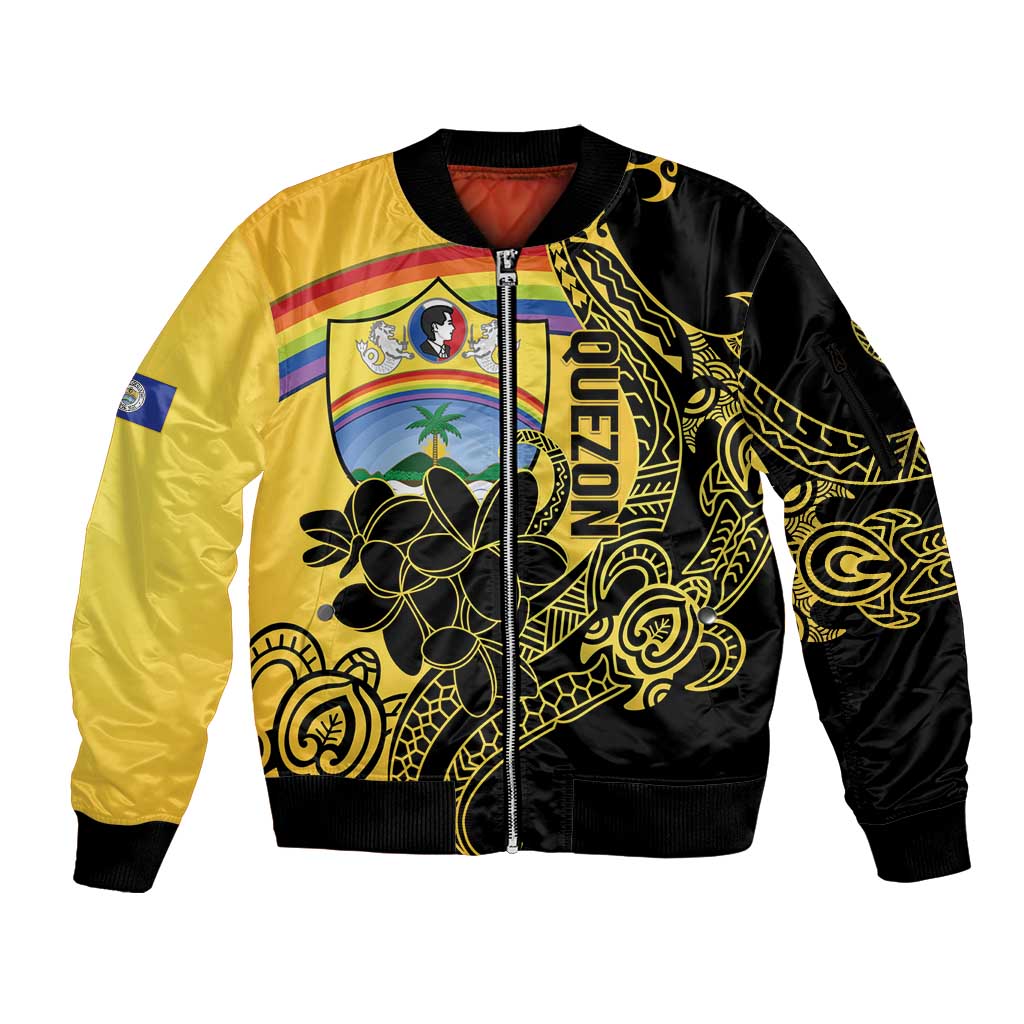 Quezon Province Sleeve Zip Bomber Jacket Cocolandia Philippines Turtle