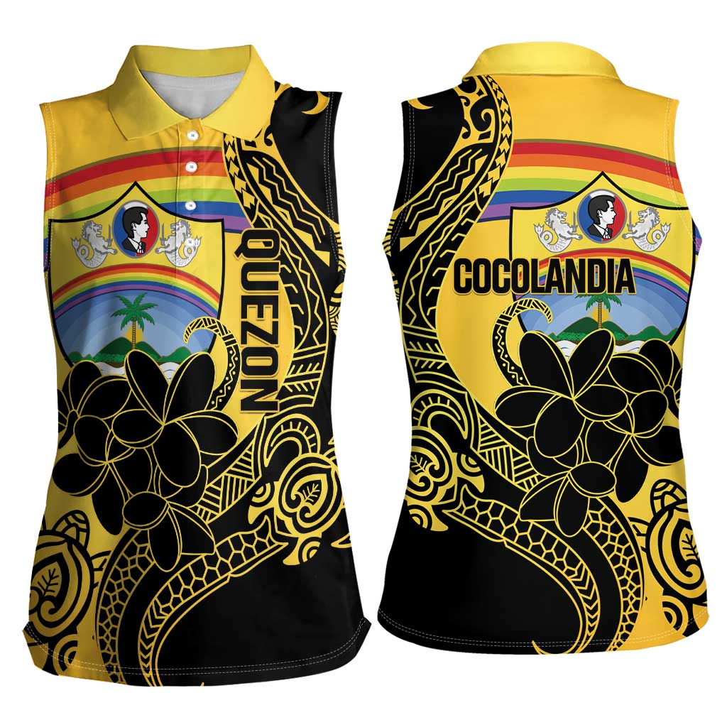Quezon Province Women Sleeveless Polo Shirt Cocolandia Philippines Turtle