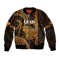 Polynesian Pride Hawaiian Islands Bomber Jacket Lani Map Gold Kanaka With Kakau LT14 Unisex Gold - Polynesian Pride