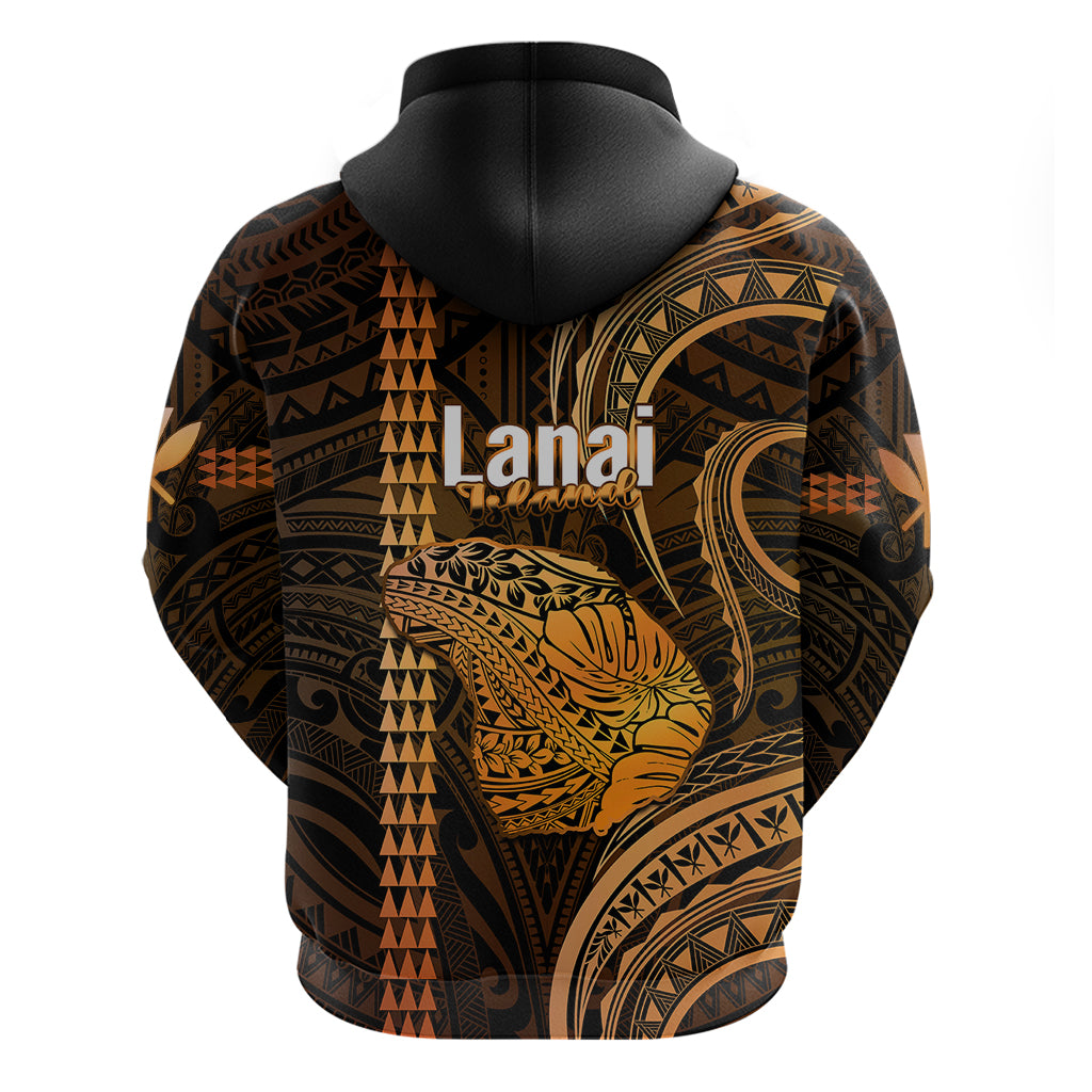 Polynesian Pride Hawaiian Islands Hoodie Lani Map Gold Kanaka With Kakau LT14 - Polynesian Pride
