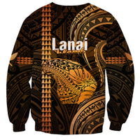 Polynesian Pride Hawaiian Islands Sweatshirt Lani Map Gold Kanaka With Kakau LT14 - Polynesian Pride