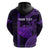 Custom Hawaiian Islands Hoodie Kauai Map Purple Kanaka With Kakau LT14 - Polynesian Pride