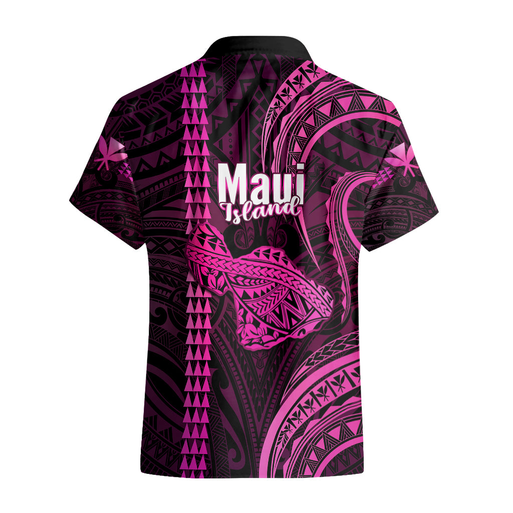Polynesian Pride Hawaiian Islands Hawaiian Shirt Maui Map Pink Kanaka With Kakau LT14 - Polynesian Pride