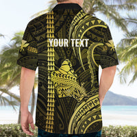 Personalised Hawaiian Islands Hawaiian Shirt Oahu Map Yellow Kanaka With Kakau LT14 - Polynesian Pride